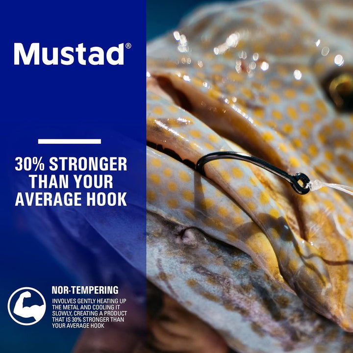 Mustad Demon Perfect Circle Haken, in-line Schwarz Nickel 8/0 3x stark, Schwarz Nickel 8/0 3x stark