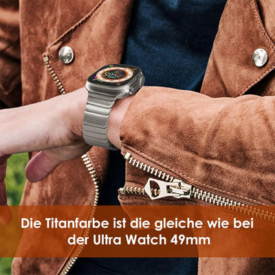 NewWays 49mm 45mm 44mm 42mm Kompatibel mit Apple Watch Armband,Edelstahl Gliederarmband Ersatzarmbän