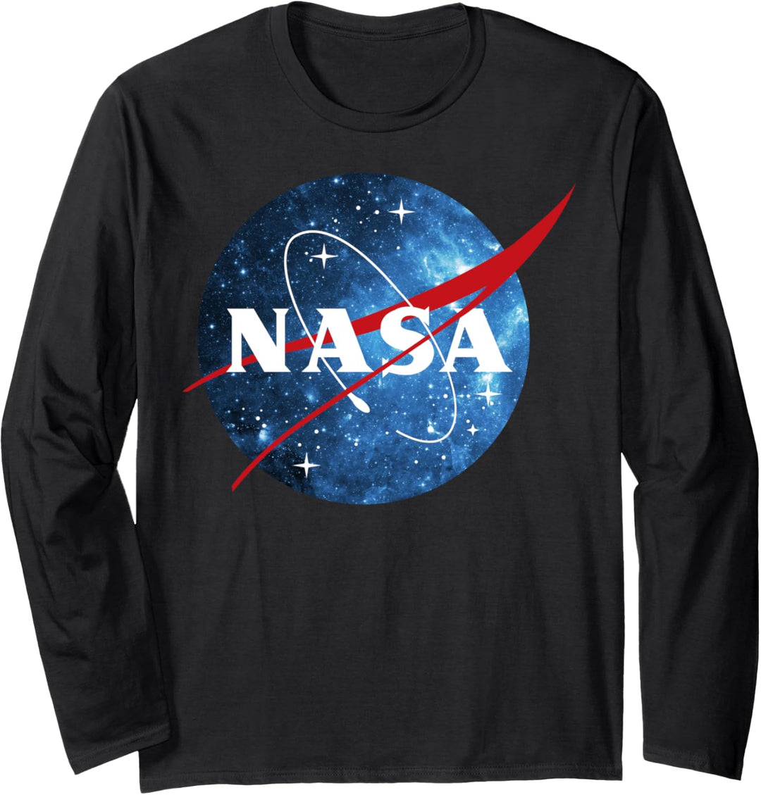 NASA Logo Classic Space Blue Poster Langarmshirt