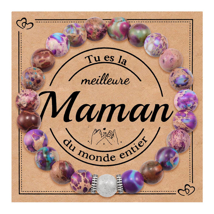 CheersLife Geschenke für Mama, Perlen Stein Armband, Mama Geschenk von Tochter Sohn, Geburtstagsgesc