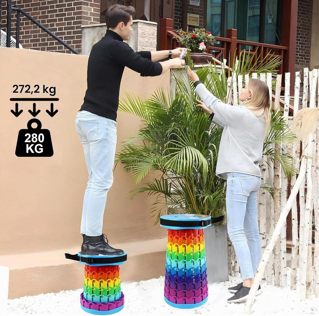 ALEVMOOM Tragbarer Klapphocker,Camping Hocker Teleskophocker,Klappbarer Hocker,Mini Leichte Campingh