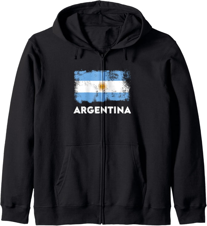 Argentinien Flagge Argentina White Blue Kapuzenjacke