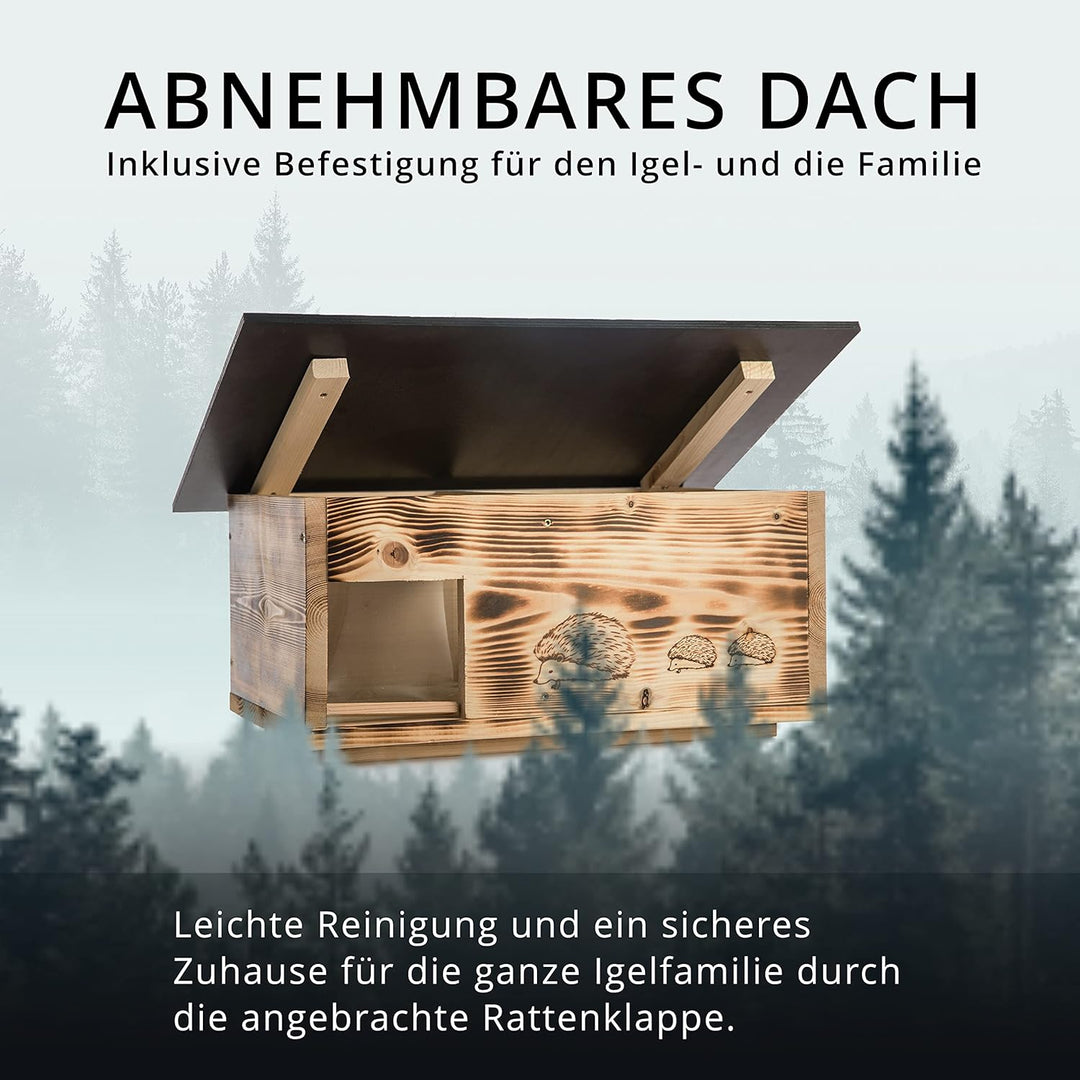 XXXL Igelhaus (IG2) Igelhotel Igelhütte Igelfutterhaus - Igelhaus mit Labyrintheingang und Rattenkla