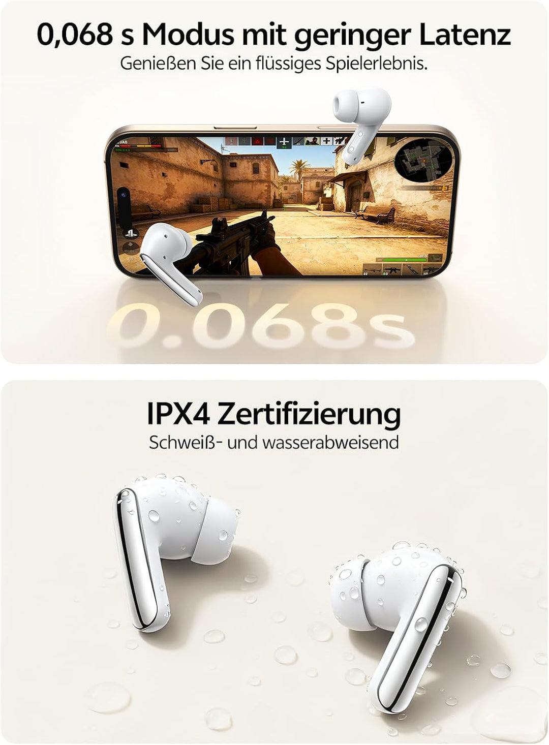 QCY Melobuds N20 In Ear Kopfhörer Bluetooth Noise Cancelling,Bluetooth kopfhörer mit -50dB Adaptive