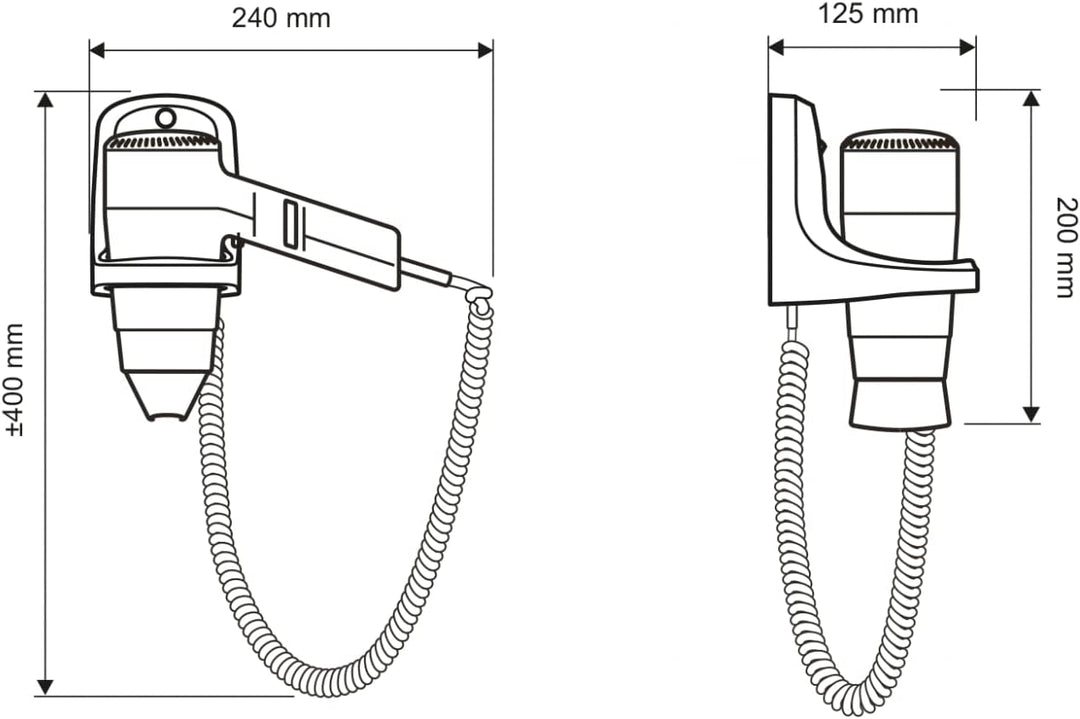 Starmix Hand Haartrockner TFCW 16 (1600 Watt, Föhn für Gästebäder / Hotels, 4 Leistungsstufen, 2 Ges