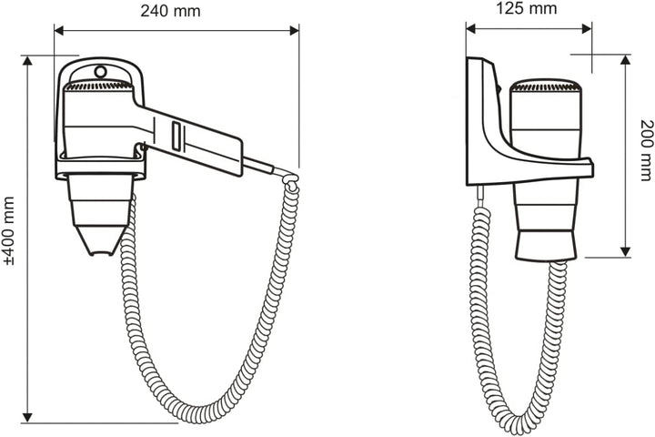 Starmix Hand Haartrockner TFCW 16 (1600 Watt, Föhn für Gästebäder / Hotels, 4 Leistungsstufen, 2 Ges