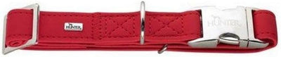 HUNTER SOFTIE ALU-STRONG Hundehalsung, Hundehalsband, Kunstleder, Aluminium Klickverschluss, L, rot