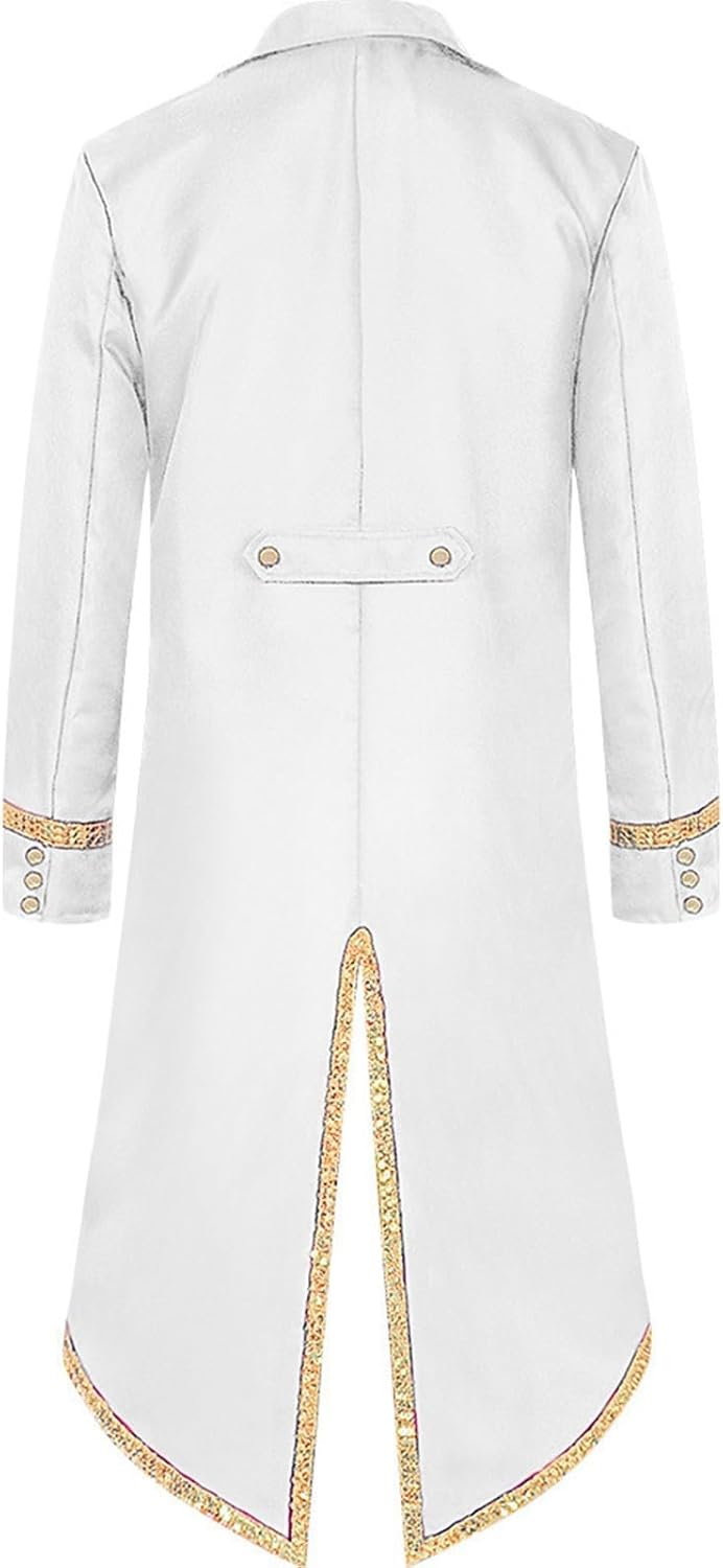 Viktorianische Steampunk Jacke für Herren Vintage Gothic Piraten Slim Fit Frack Wikinger Renaissance