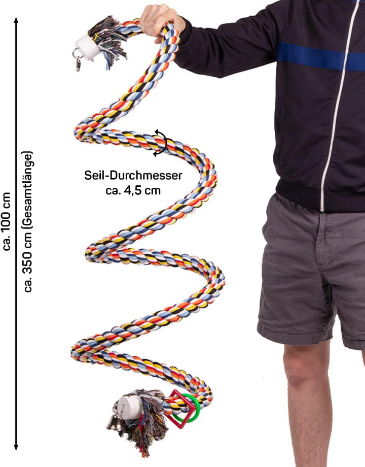 HappyBird | Baumwollspirale Giant Curl XXL zum Sitzen und Schaukeln für den Papagei, Graupapagei, Ka