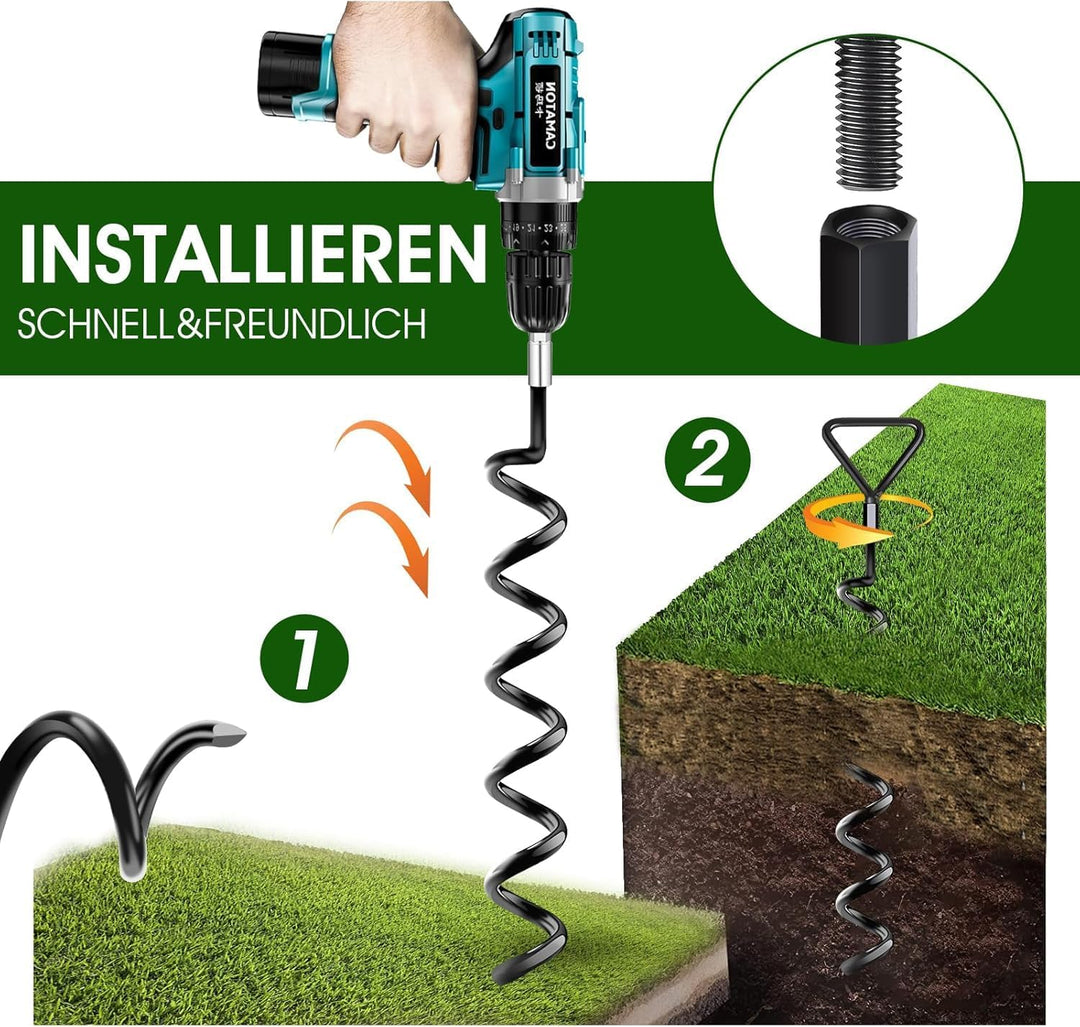 Bodenanker Trampolin 6 Pack | Heavy Duty Erdanker zum Einschrauben für Trampoline Withstand High Win