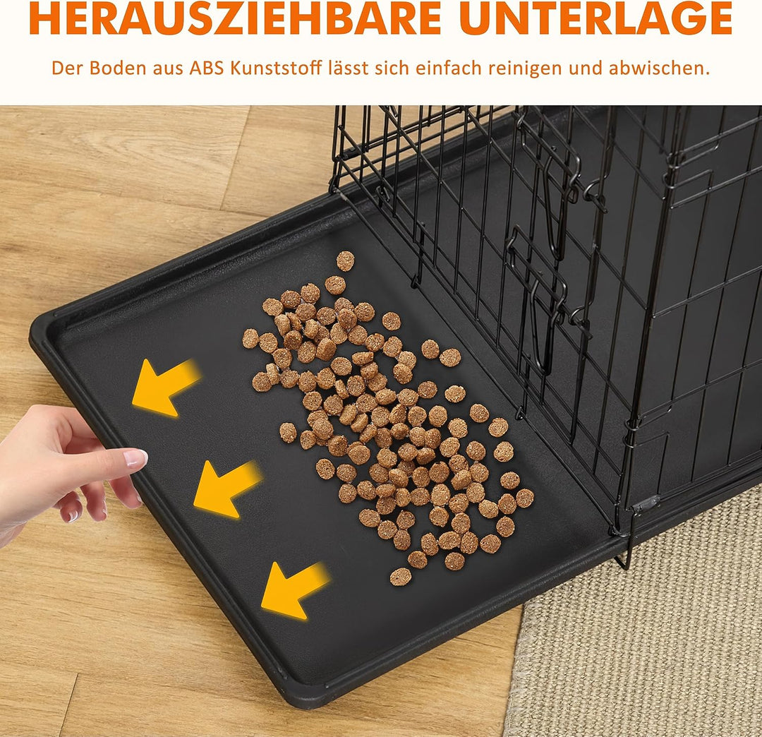 Ribelli Hundetransportbox – pulverbeschichtet und zusammenklappbar – Hundekäfig aus Metall in 2 Grös
