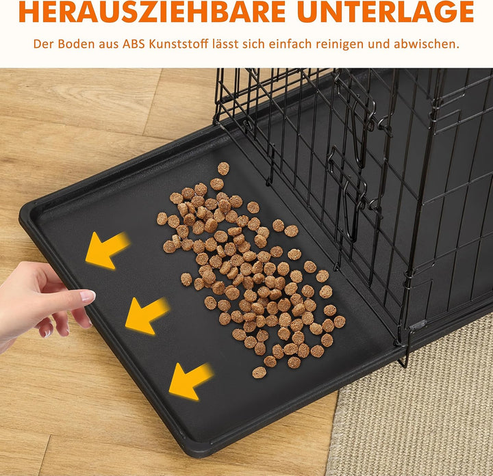 Ribelli Hundetransportbox – pulverbeschichtet und zusammenklappbar – Hundekäfig aus Metall in 2 Grös