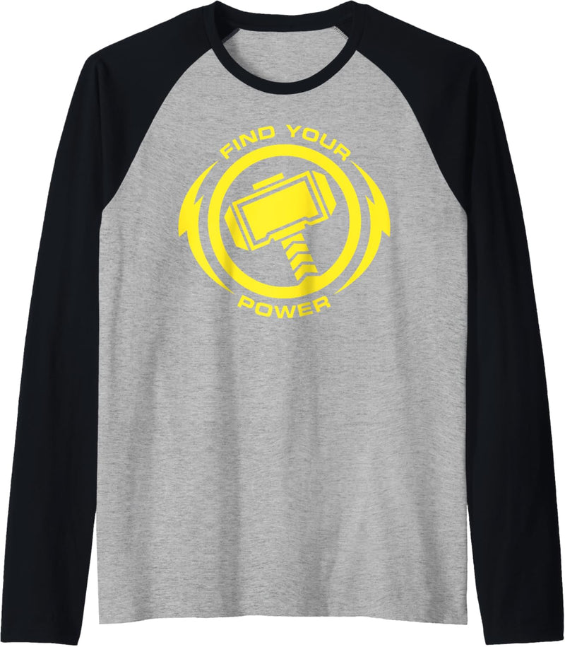 Marvel Thor Find Your Power Yellow Logo Raglan