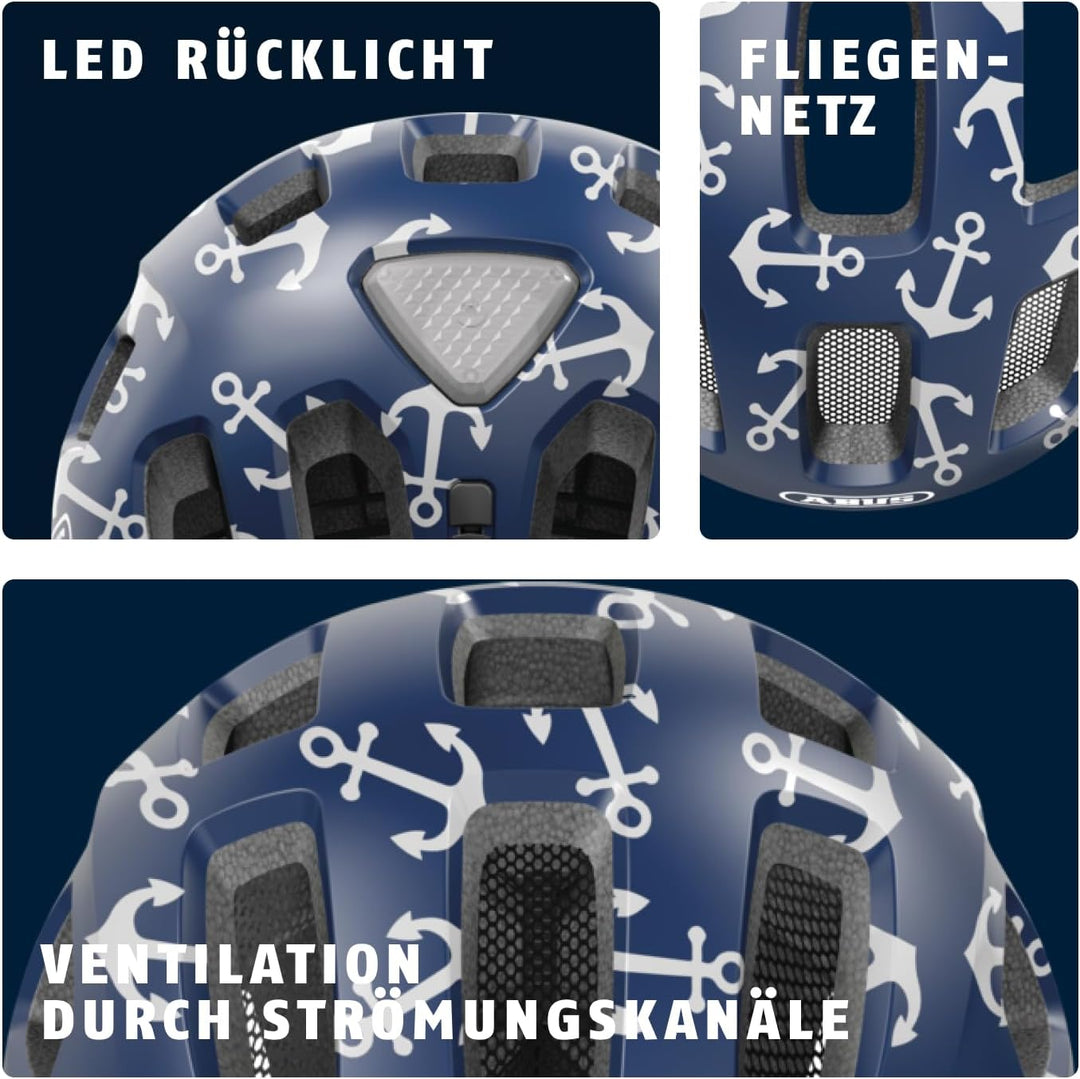 ABUS Fahrradhelm Youn-I 2.0 - mit Licht für Kinder, Jugendliche und junge Erwachsene - für Mädels un
