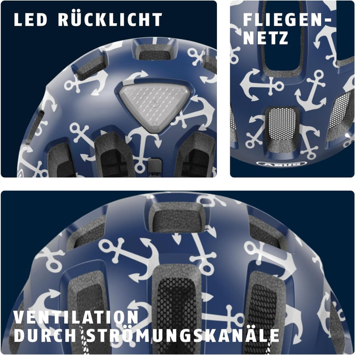 ABUS Fahrradhelm Youn-I 2.0 - mit Licht für Kinder, Jugendliche und junge Erwachsene - für Mädels un