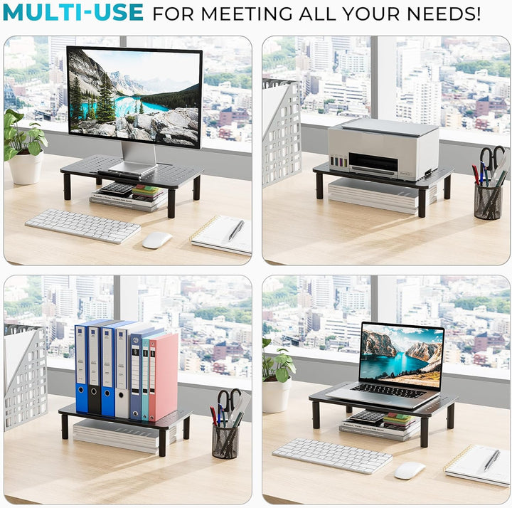 BONTEC Monitorständer Höhenverstellbarer Bildschirmständer Monitor-Raiser Ergonomischer aus hochwert