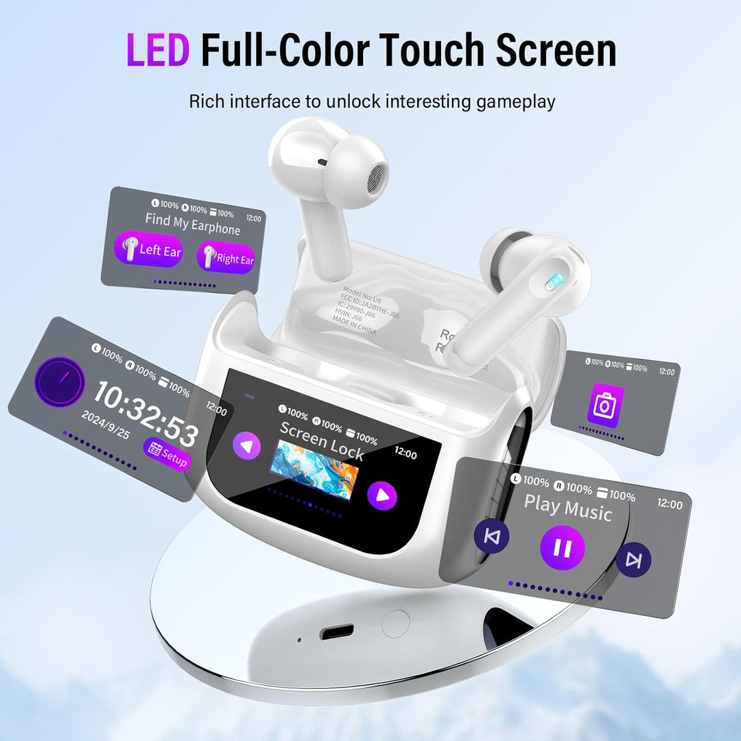 Touchscreen Bluetooth Kopfhörer, 2026 In Ear Kopfhörer Kabellos Bluetooth 5.4 mit ANC+ENC Noise Canc