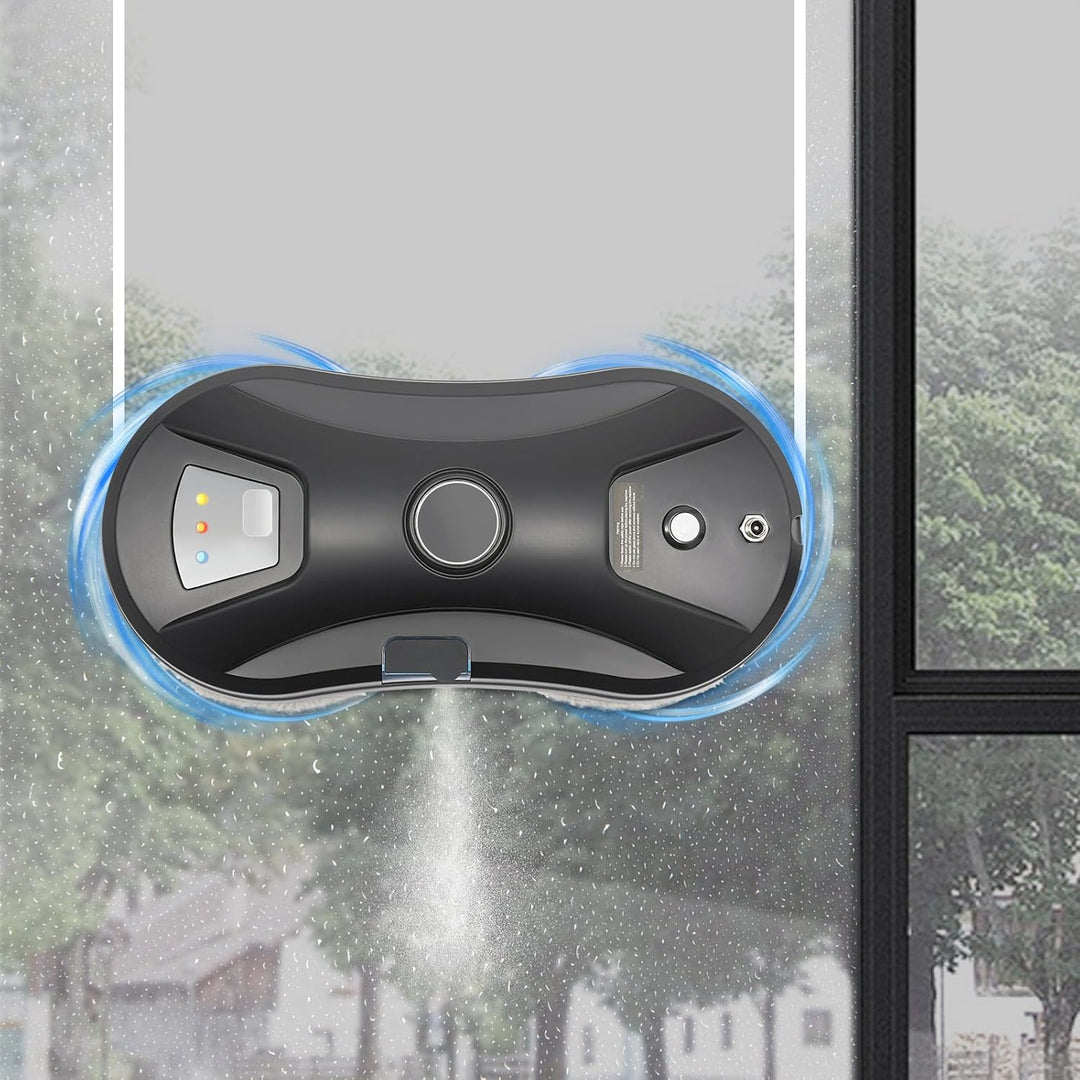 Fensterputzroboter 2800PA, Fensterputzer Elektrisch mit Fernbedienung, Indikator-Lichter & Luftausla