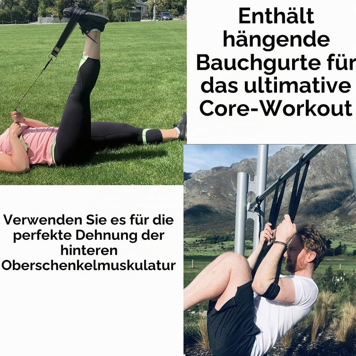 Suspension Trainer, Bodyweight Training Straps for Full Body Workouts at Home, Includes Door Anker,