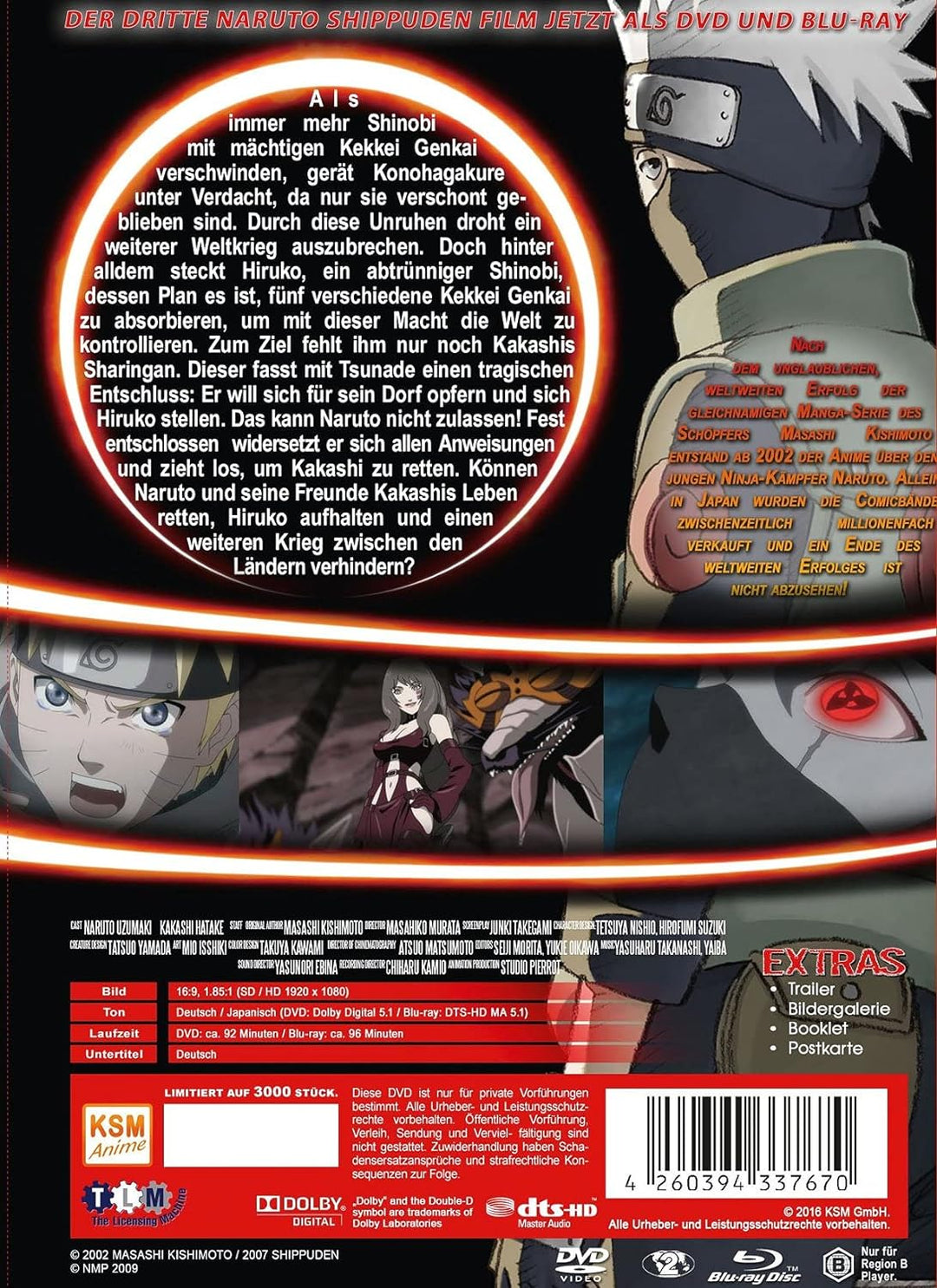 Naruto Shippuden - Die Erben des Willens des Feuers - The Movie 3 Mediabook [DVD + Blu-ray] [Special