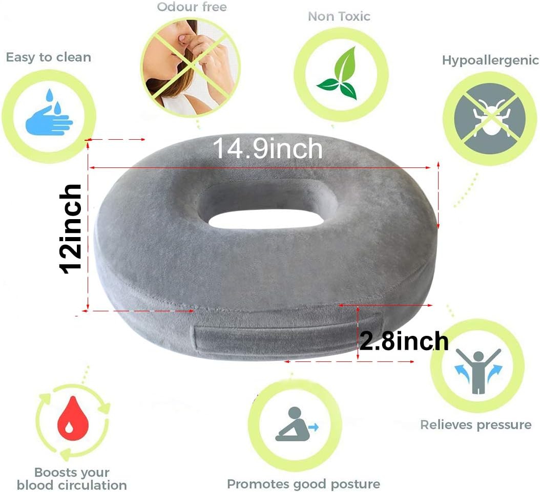 Orthopädisches Ring-Gedächtnis-Schaum-Kissen - Donut-Kissen zur Linderung von Hämorrhoiden, Steissbe
