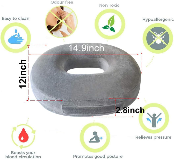 Orthopädisches Ring-Gedächtnis-Schaum-Kissen - Donut-Kissen zur Linderung von Hämorrhoiden, Steissbe