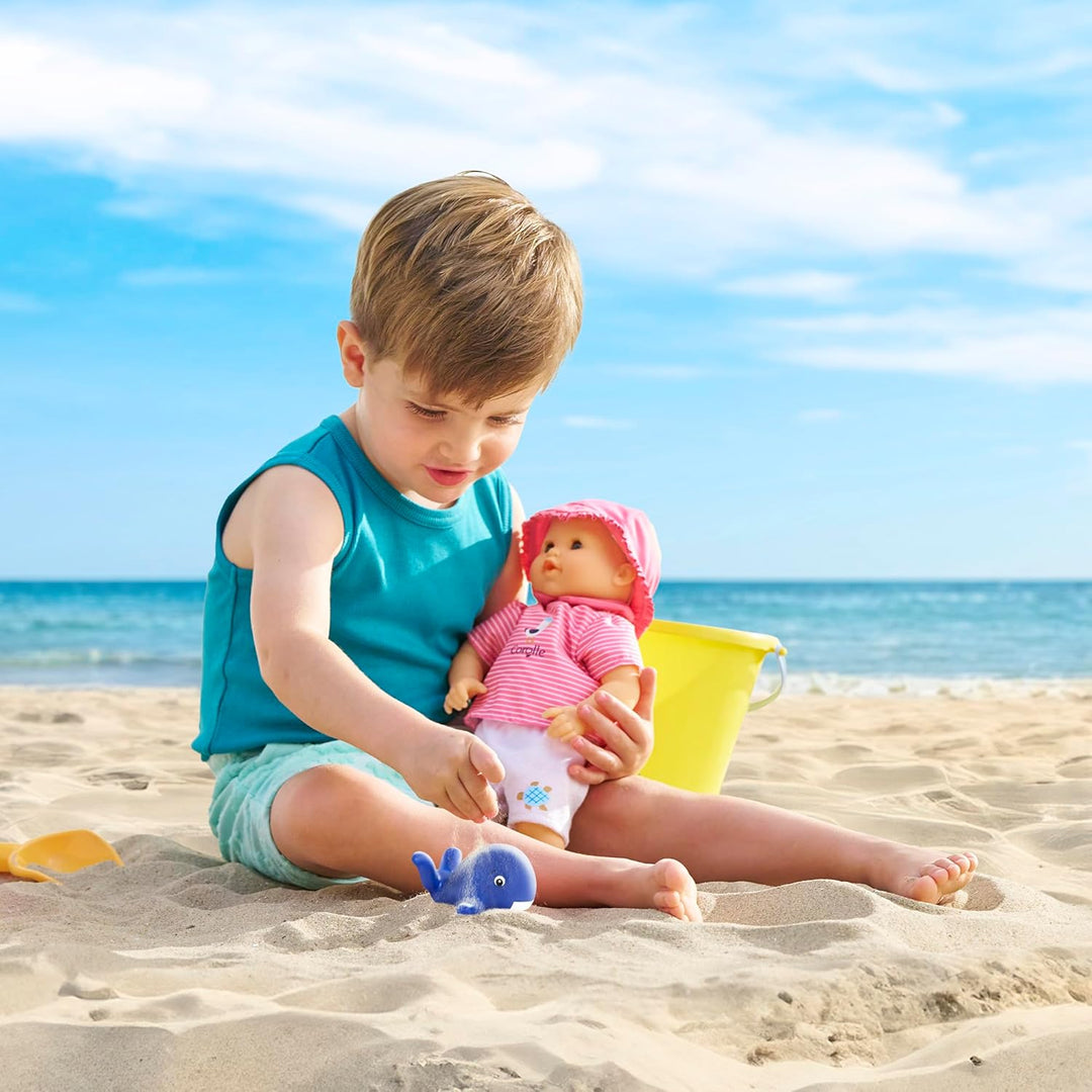 Corolle Mon Premier Poupon Badebaby Oceane, Weichkörper-Badepuppe mit Badetier, Schlafaugen, abnehmb