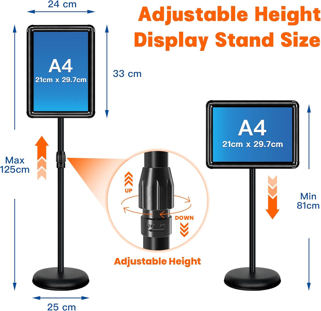 VAIIGO A4 Infoständer Höhenverstellbar Aluminium DIN A4 Plakatständer Informationsständer Präsentati