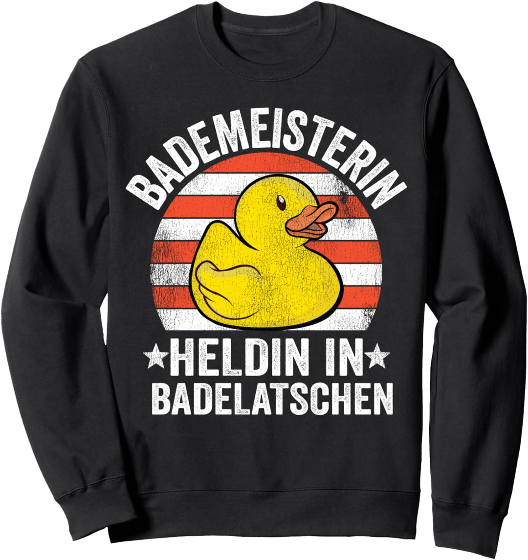 Heldin in Badelatschen Badeente Lustiges Bademeisterin Sweatshirt