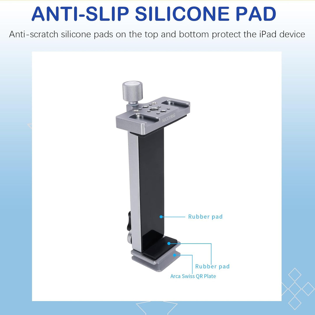 NICEYRIG iPad Stativ-Adapter mit Kaltschuh, Arca Swiss Stativhalterung für iPad Mini 7,9 Zoll / 9,7