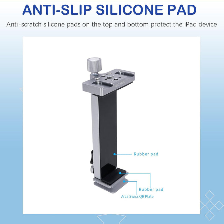 NICEYRIG iPad Stativ-Adapter mit Kaltschuh, Arca Swiss Stativhalterung für iPad Mini 7,9 Zoll / 9,7