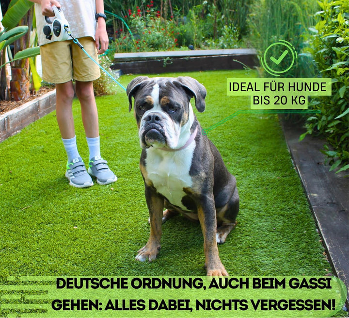 Snuggle Paws Ausziehbare Hundeleine 5m – Kompakt & Leicht: LED-Lampe, Integrierter Kotbeutelspender,