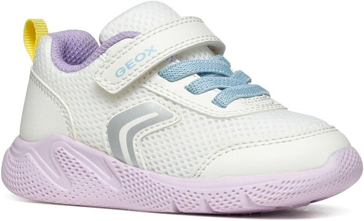 Geox Mädchen B Sprintye Girl D Sneakers 21 EU White Multicolor, 21 EU White Multicolor