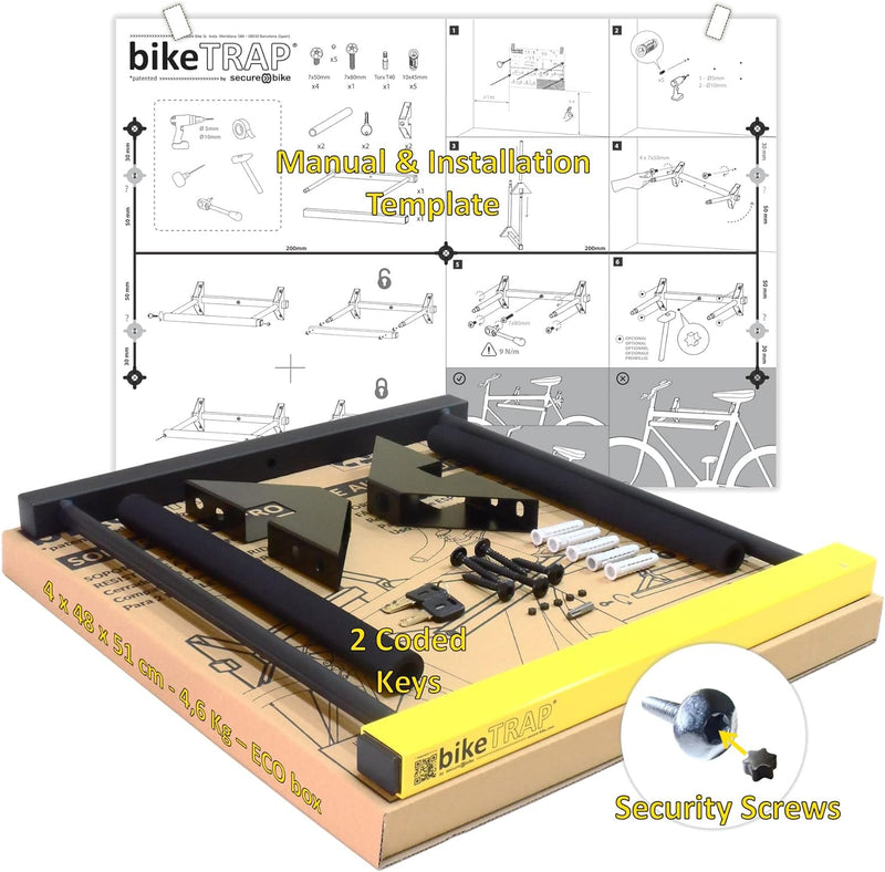 Secure Bike Anti-Diebstahl-Wandhalterung mit Schloss, hohe Sicherheit – Fahrräder beruhigt aufbewahr