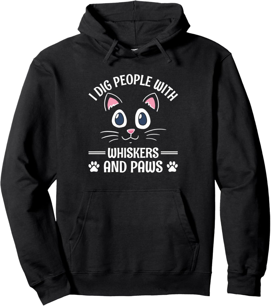 People with Whiskers and Paws Cat Lover Friends Kitten Buddy Pullover Hoodie