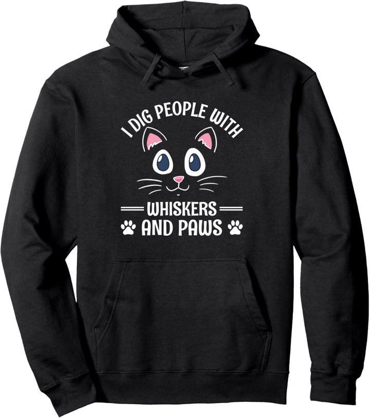 People with Whiskers and Paws Cat Lover Friends Kitten Buddy Pullover Hoodie