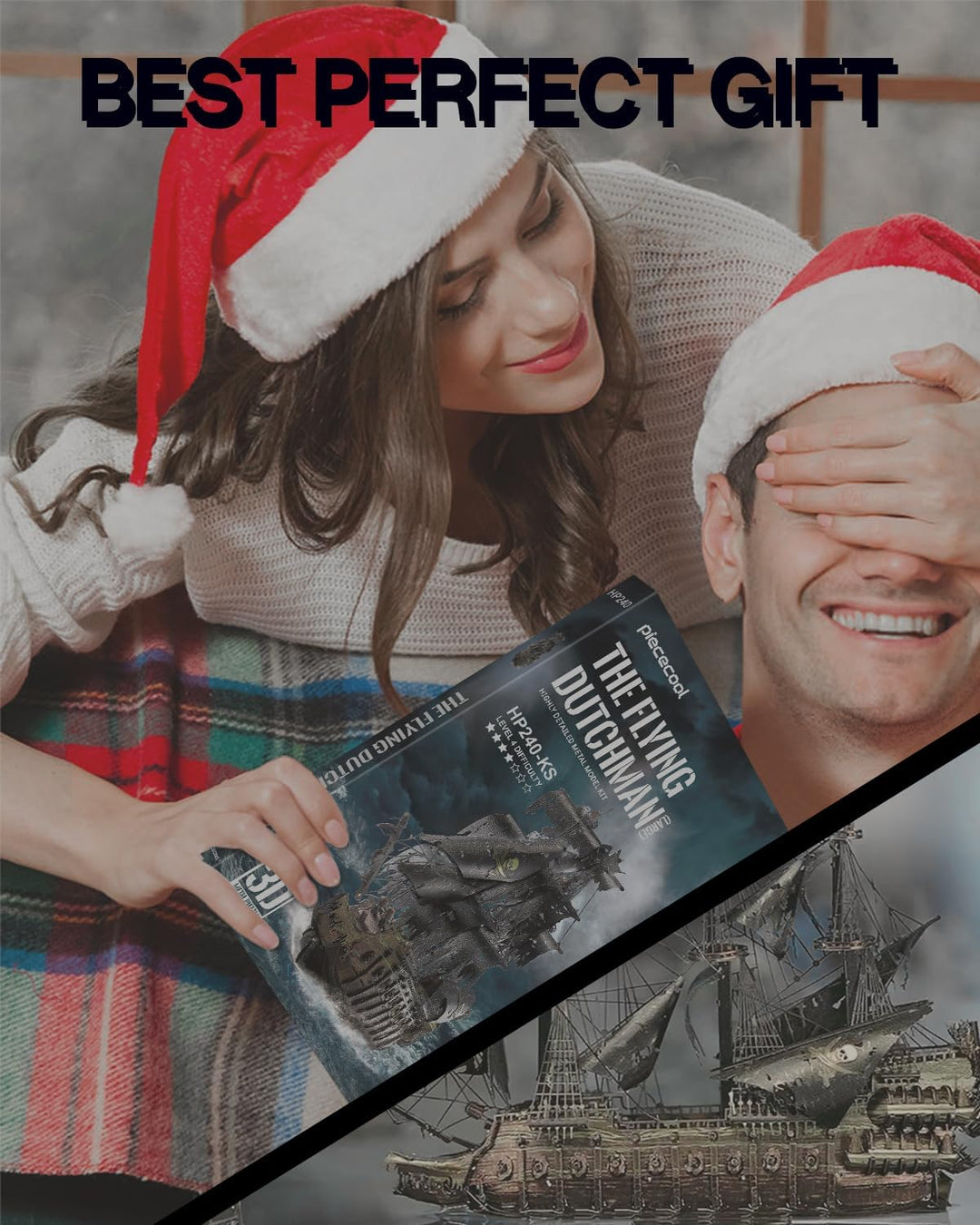 Piececool 3D Puzzle Metall, Fliegender Holländer Piratenschiff Modellbausatz Erwachsene, 3D-Puzzles