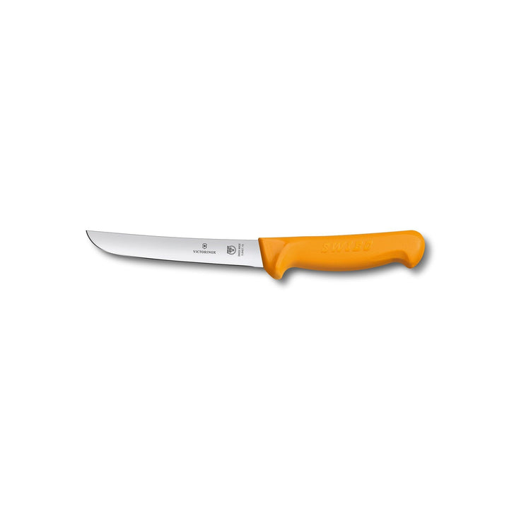 Victorinox Swibo Küchen-/Ausbeinmesser, Extra Scharfe Klinge, Signalfarbe, Sicherheitsgriff, Spülmas