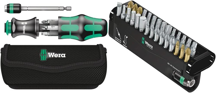 Wera Kraftform Kompakt 20 mit Tasche, 7-teilig, 05051021001 & Bit-Sortiment, Bit-Check 30 Universal