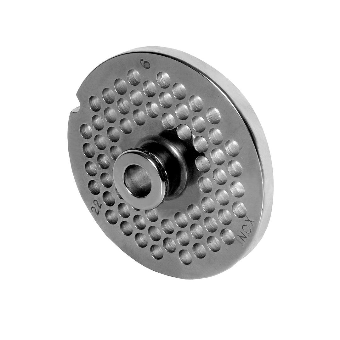 Wolfcut INOX Lochscheiben mit Nabe kompatibel mit Fleischwolf Bizerba FW82T / 22 (6,0 mm), 6,0 mm