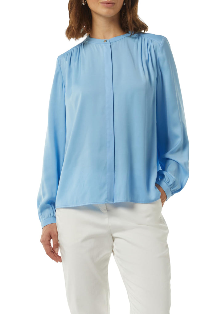 Comma Satinbluse mit Kappärmeln 36 Hellblau, 36 Hellblau