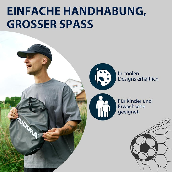 HUDORA Pop Up-Fussballtor 2er Set - Faltbare Fussballtore für Kinder &amp; Erwachsene - Fussballtorset G