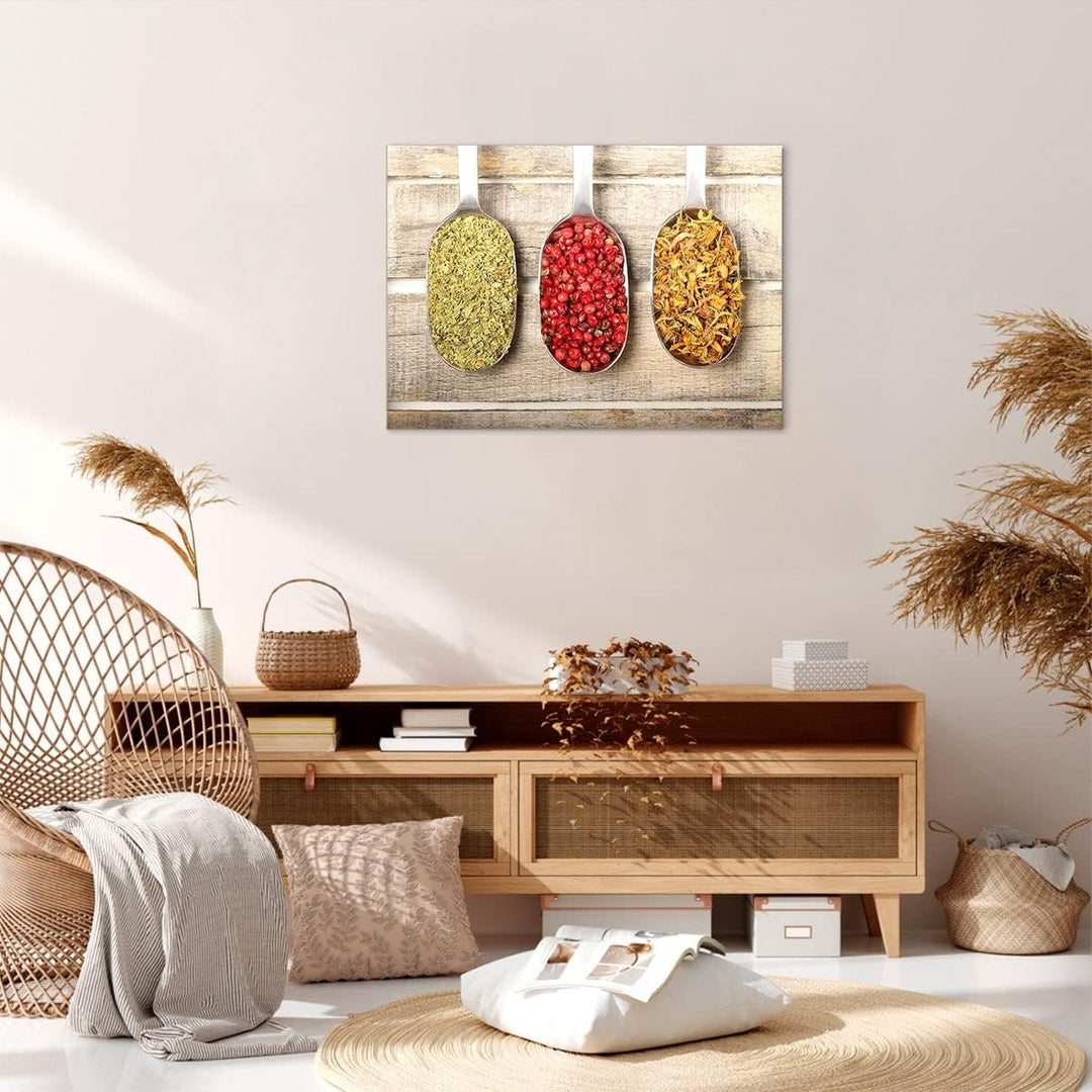 Bilder auf Leinwand Samen Kräuter Gewürze Gewürze Leinwandbild 70x50cm Wandbilder Dekoration Wohnzim