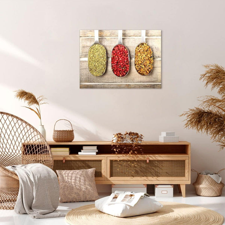 Bilder auf Leinwand Samen Kräuter Gewürze Gewürze Leinwandbild 70x50cm Wandbilder Dekoration Wohnzim