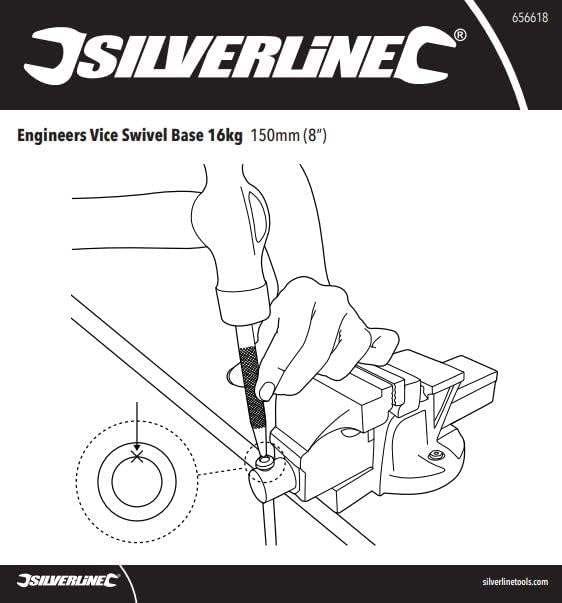 Silverline 656618 Ingenieurs-Schraubstock mit Schwenksockel 150 mm, 16 kg 150 mm (6 inch), 16 kg, 15