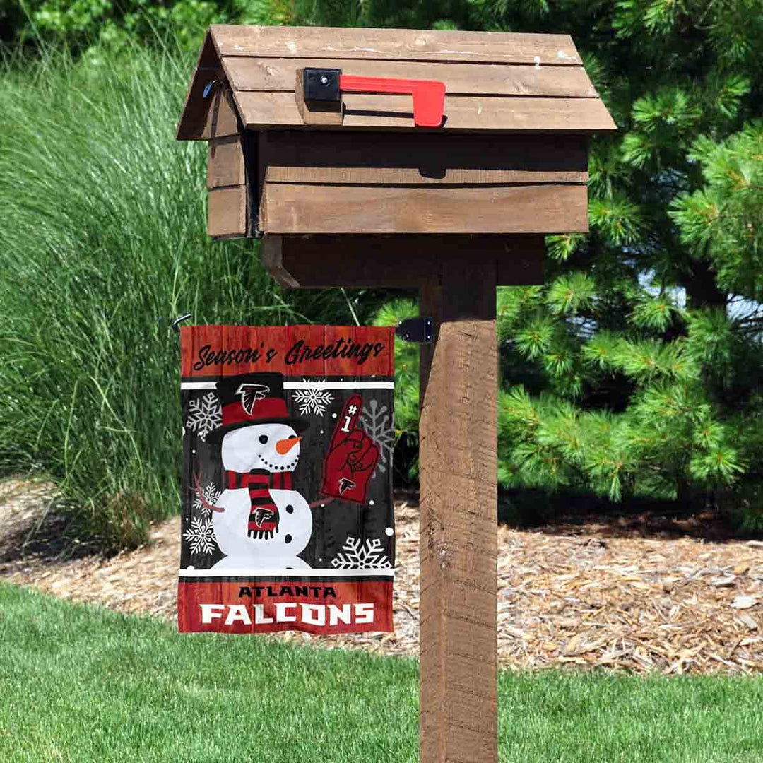 Atlanta Falcons Holiday Winter Snow Garden Flag Double Sided Banner