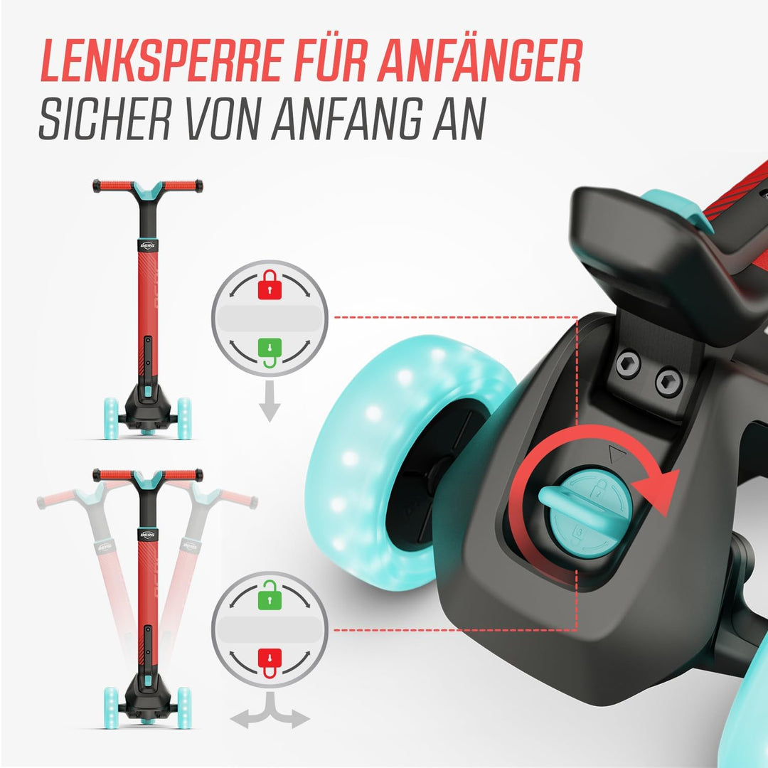 Kinderroller BERG Nexo, Kinderscooter ab 2 Jahre, Dreiradscooter, Höhenverstellbar, Faltbar Lenker,