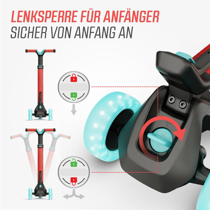 Kinderroller BERG Nexo, Kinderscooter ab 2 Jahre, Dreiradscooter, Höhenverstellbar, Faltbar Lenker,