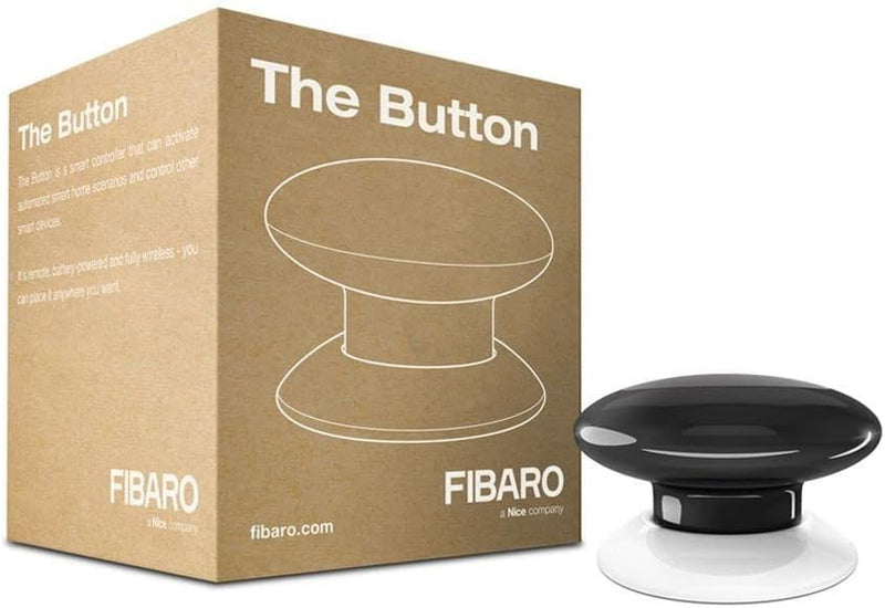 FIBARO The Button Black / Z-Wave Plus Drahtlose Tragbare Schalt-Knopf, Schwarz, FGPB-101-2, Schwarz