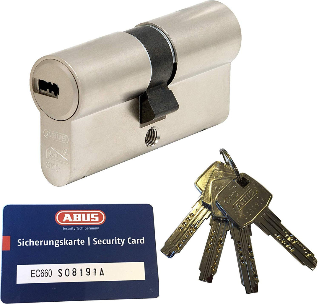 ABUS EC660 Profil-Doppelzylinder Länge (a/b) 45/50mm (c=95mm) mit 4 Schlüssel, mit Sicherungskarte